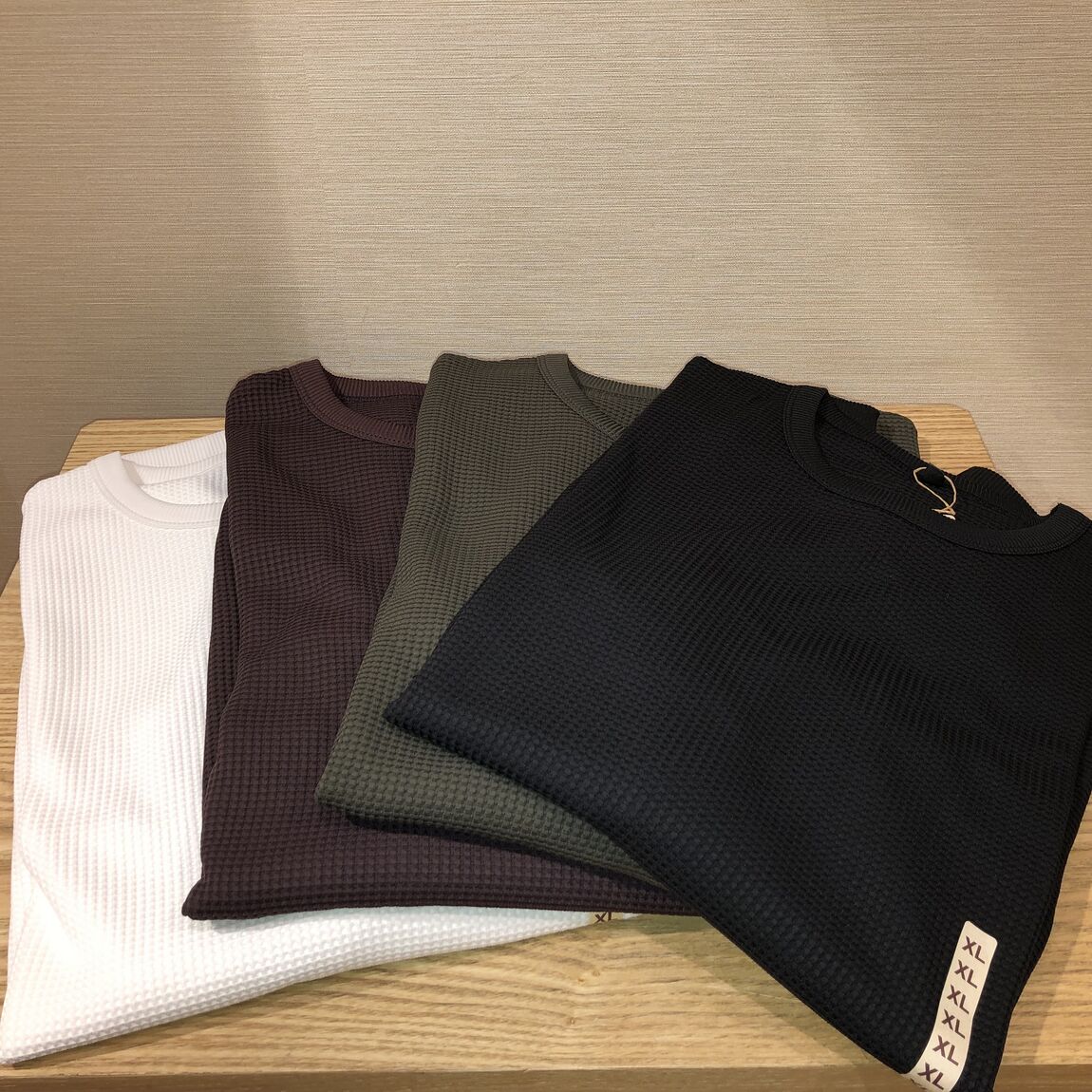 UVカット乾きやすいワッフル長袖Tシャツ