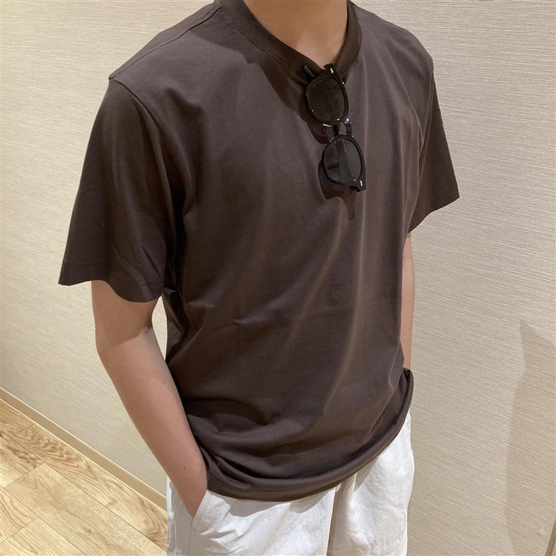 紳士　天竺編みクルーネック半袖Ｔシャツ半身