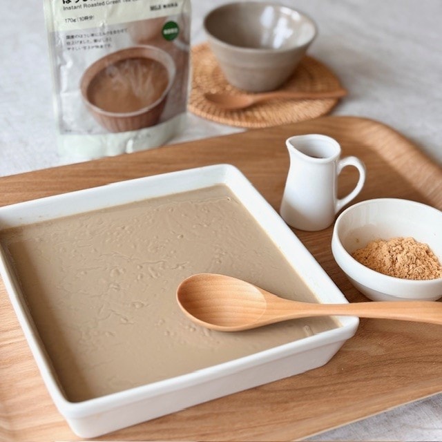 ほうじ茶ラテ豆乳きなこプリン