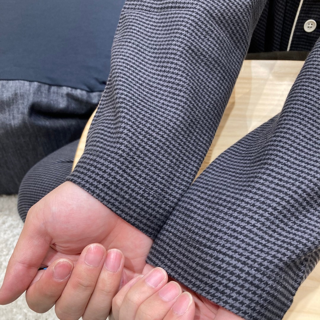 フランネルパジャマ着用の写真　アップ