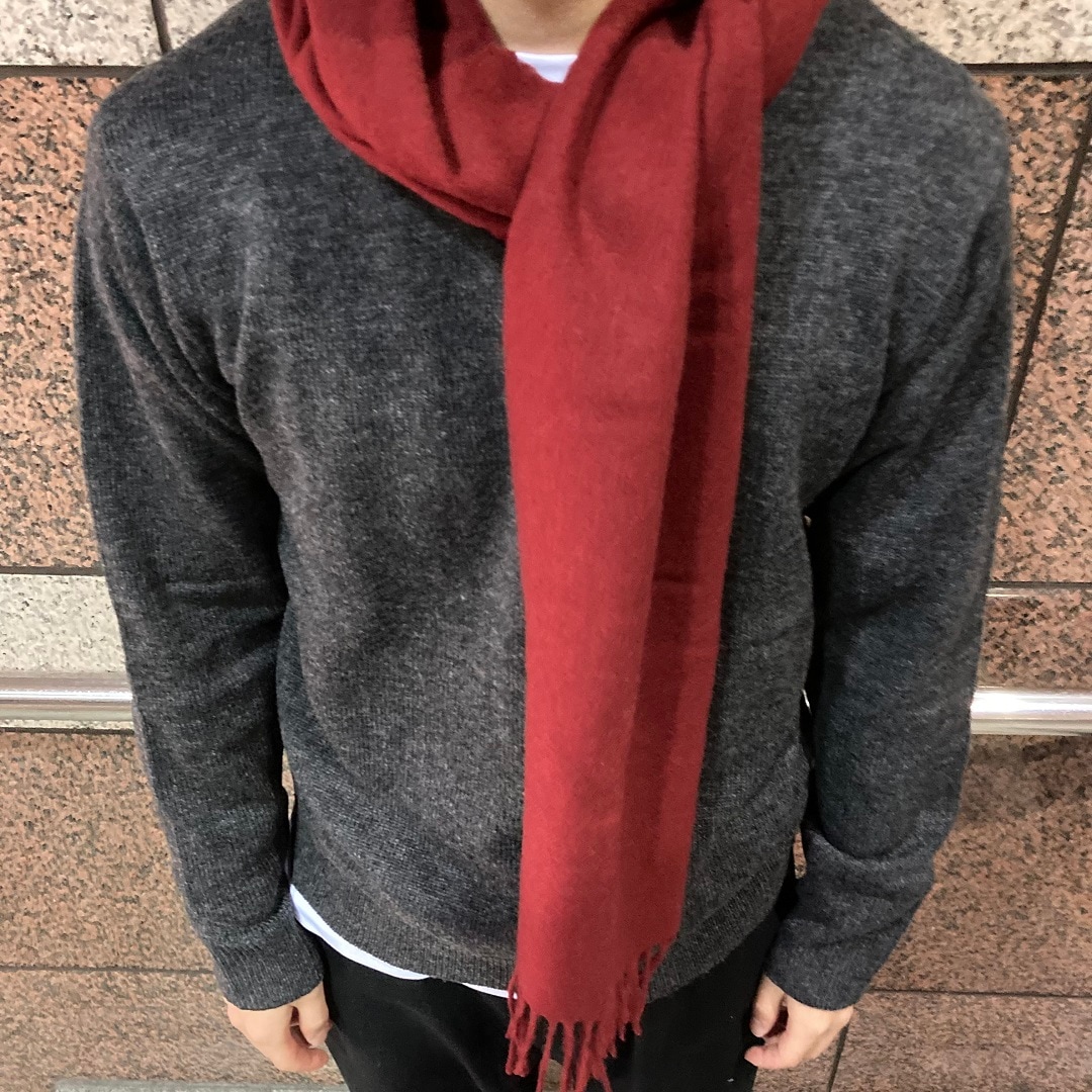 マフラーを巻いている男性の写真