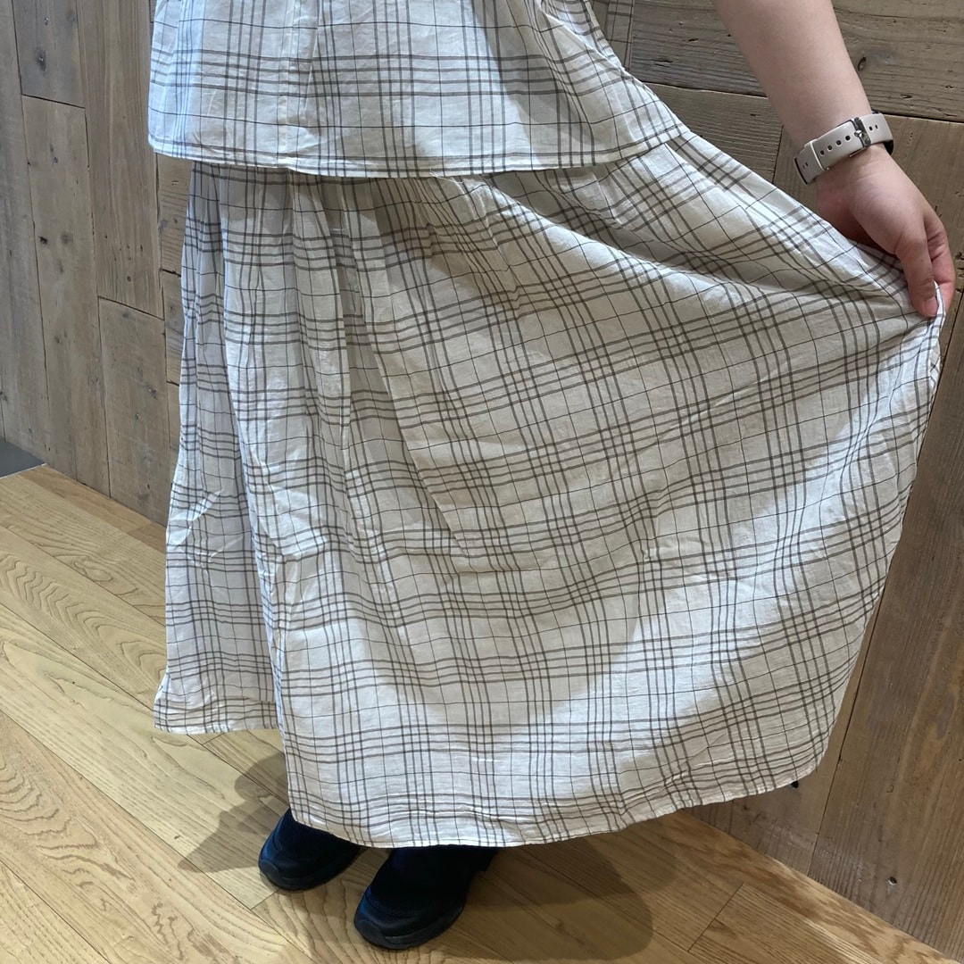 強撚　ギャザースカート