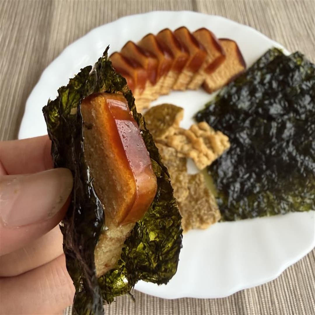 焼きもろこし風バターバウムと韓国のり