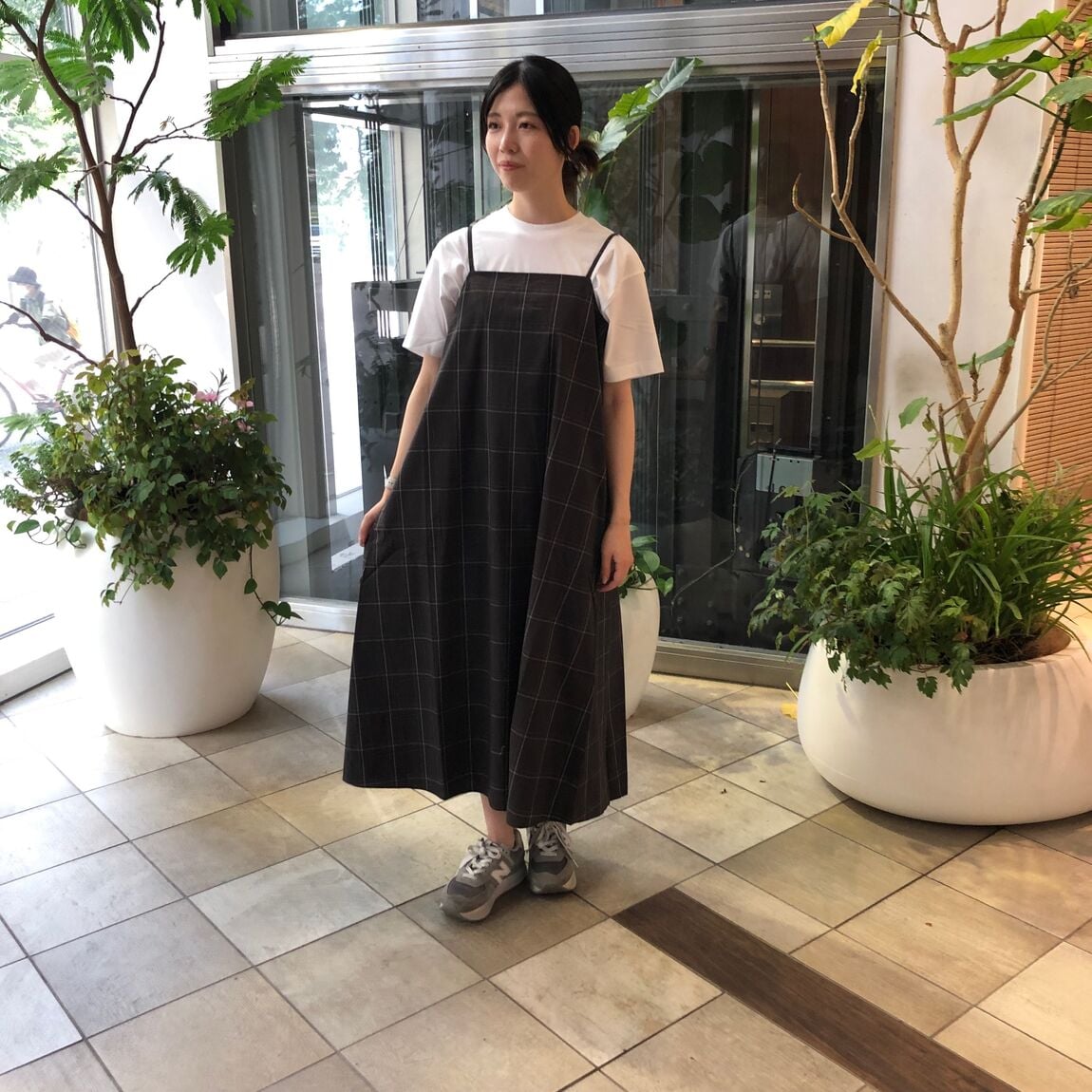 乾きやすいブロード　キャミソールワンピース