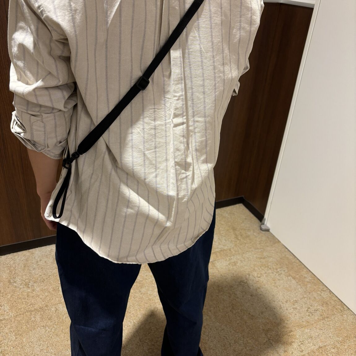 洗いざらしオックススタンドカラー長袖シャツ