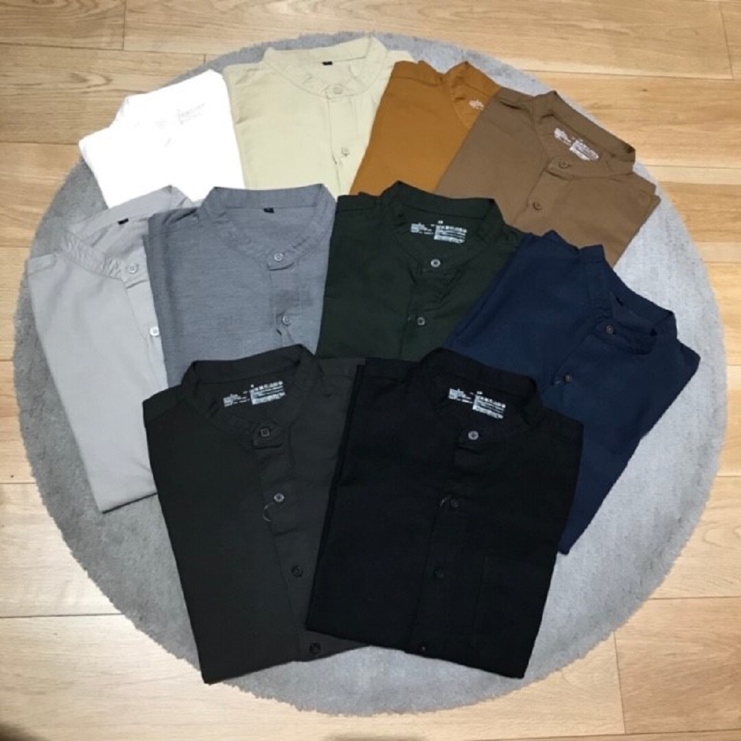 【COCOSA熊本下通】新疆綿洗いざらしオックススタンドカラーシャツ