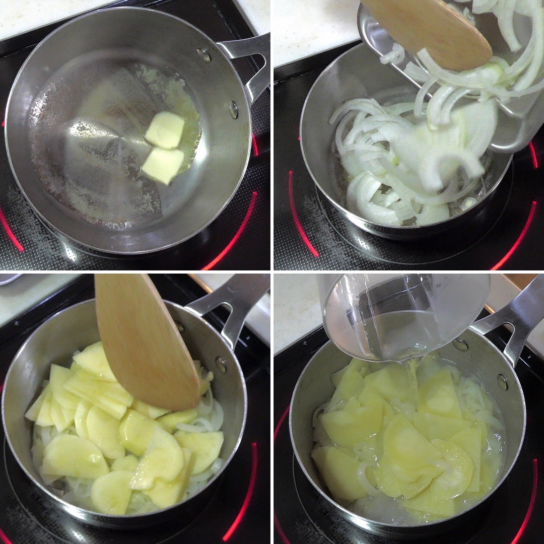 玉ねぎを炒める