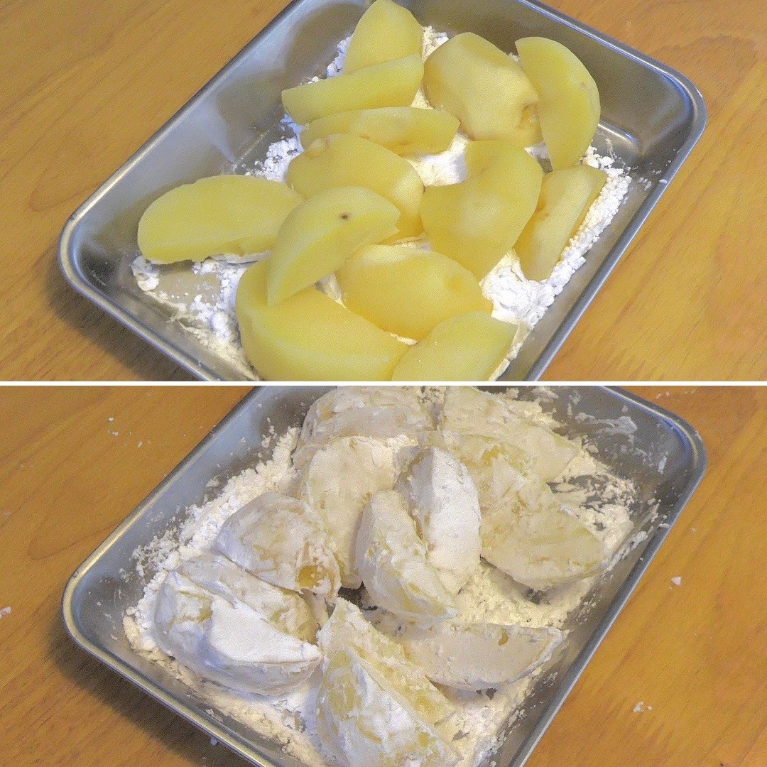 片栗粉をまぶす