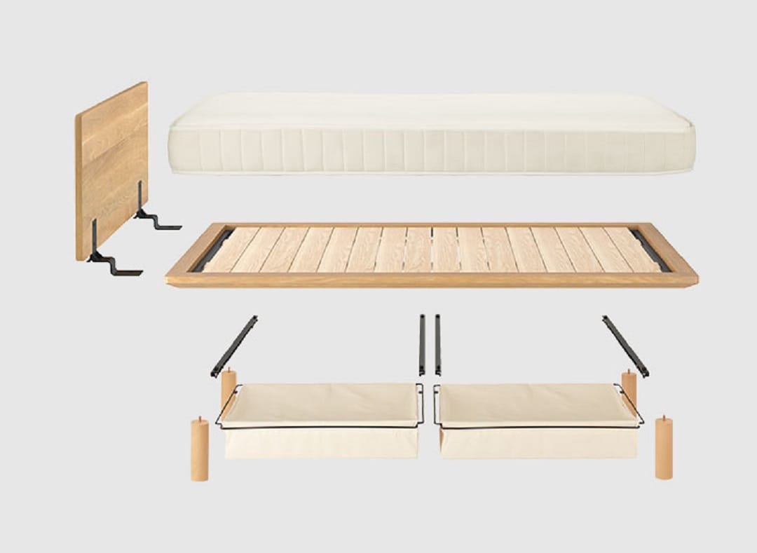 難波】板と脚でできた家具｜木製ベッドフレーム ｜ 無印良品