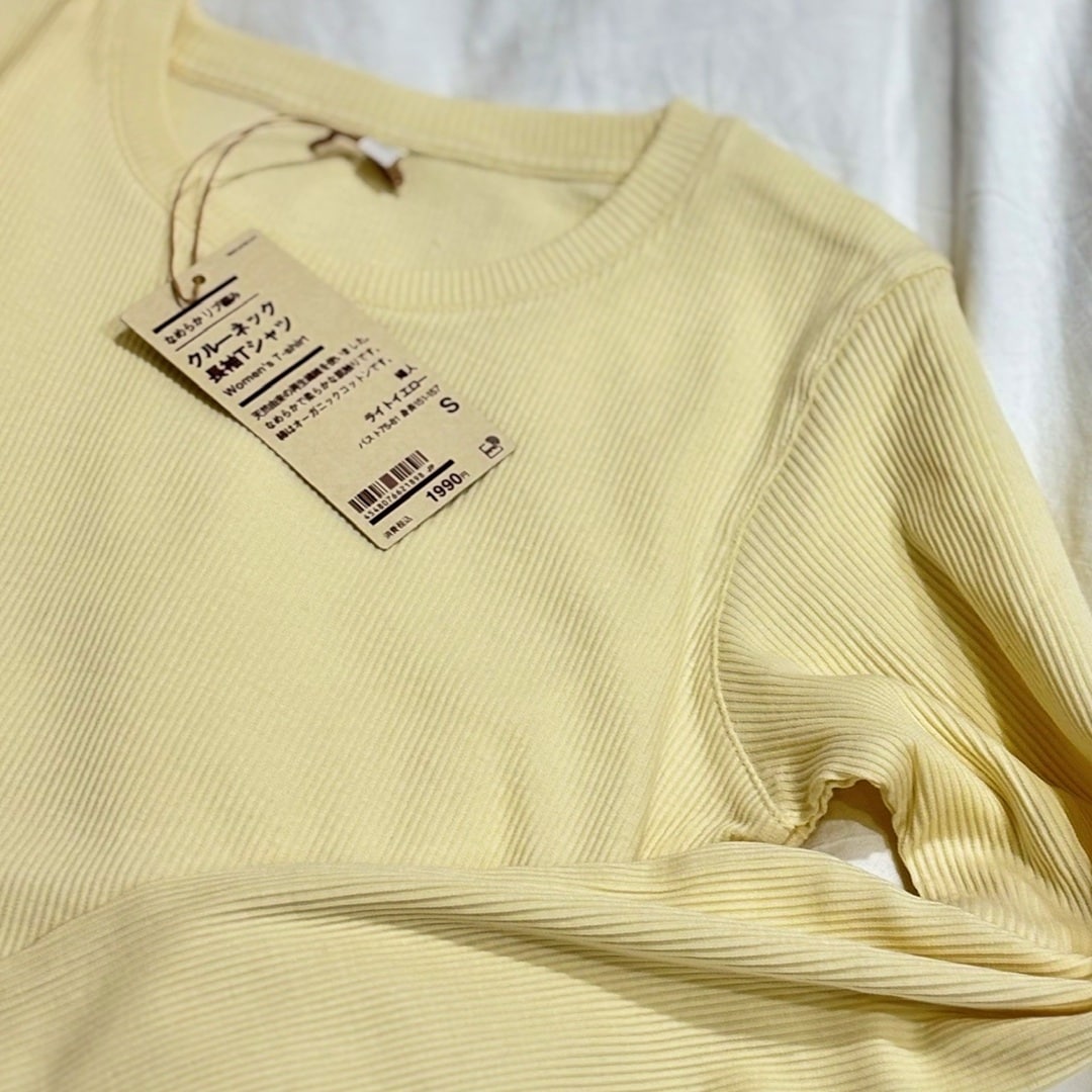 【ザ・モール仙台長町】なめらかリブ編みクルーネック長袖Ｔシャツ