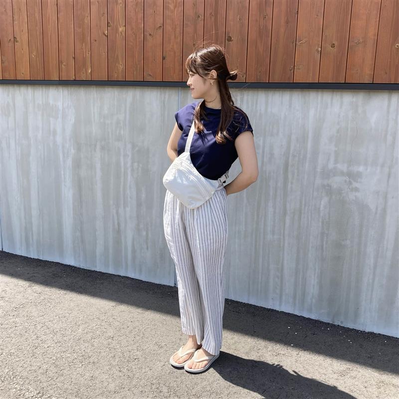 リネン洗いざらしイージーワイドパンツ