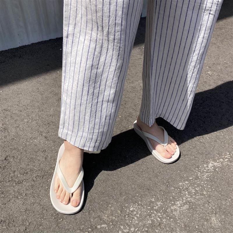 リネン洗いざらしイージーワイドパンツ