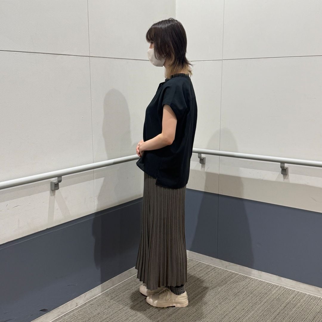 なめらかニットフレアスカート横