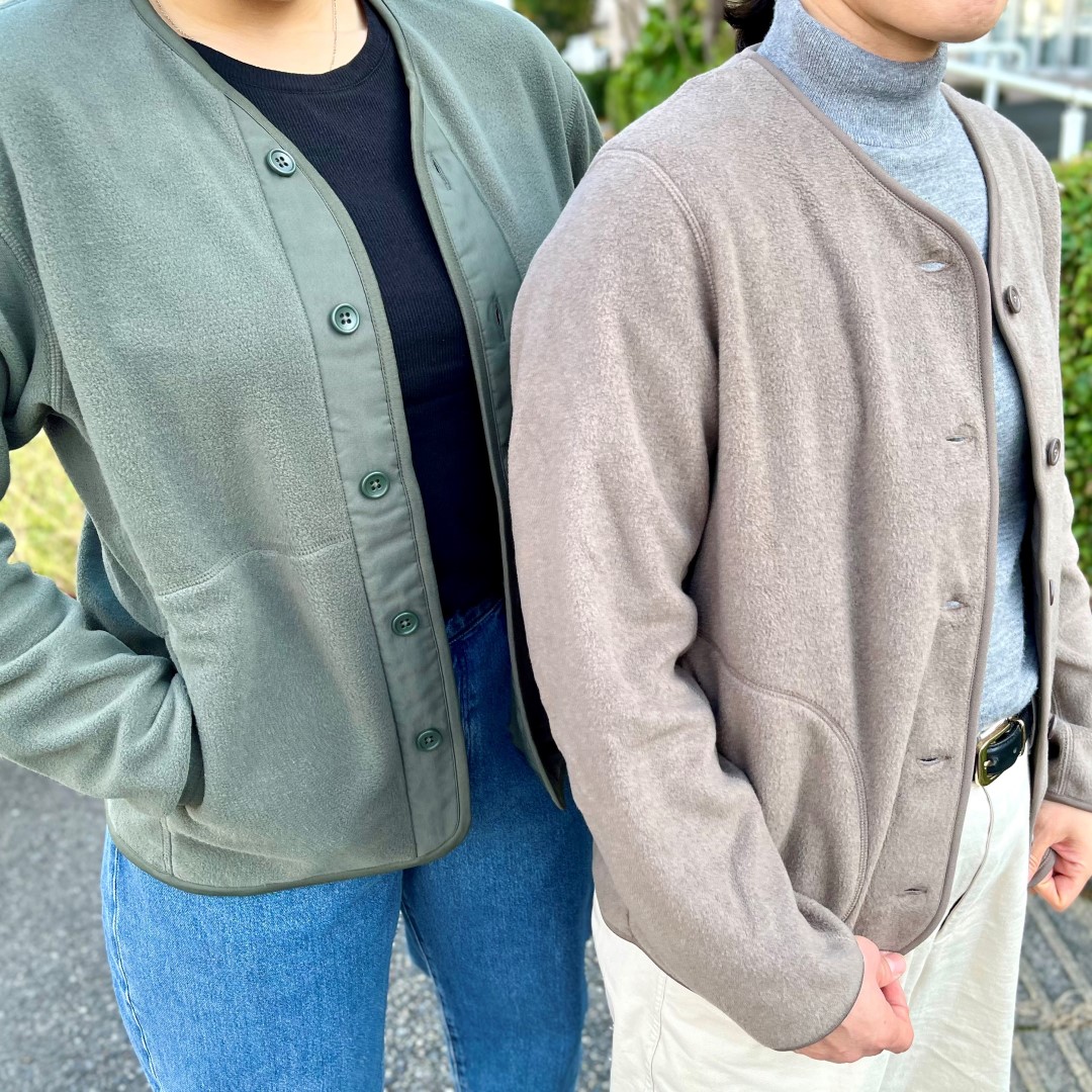 【イオンモール新発田】素材に還るフリースカーディガンを着比べてみました