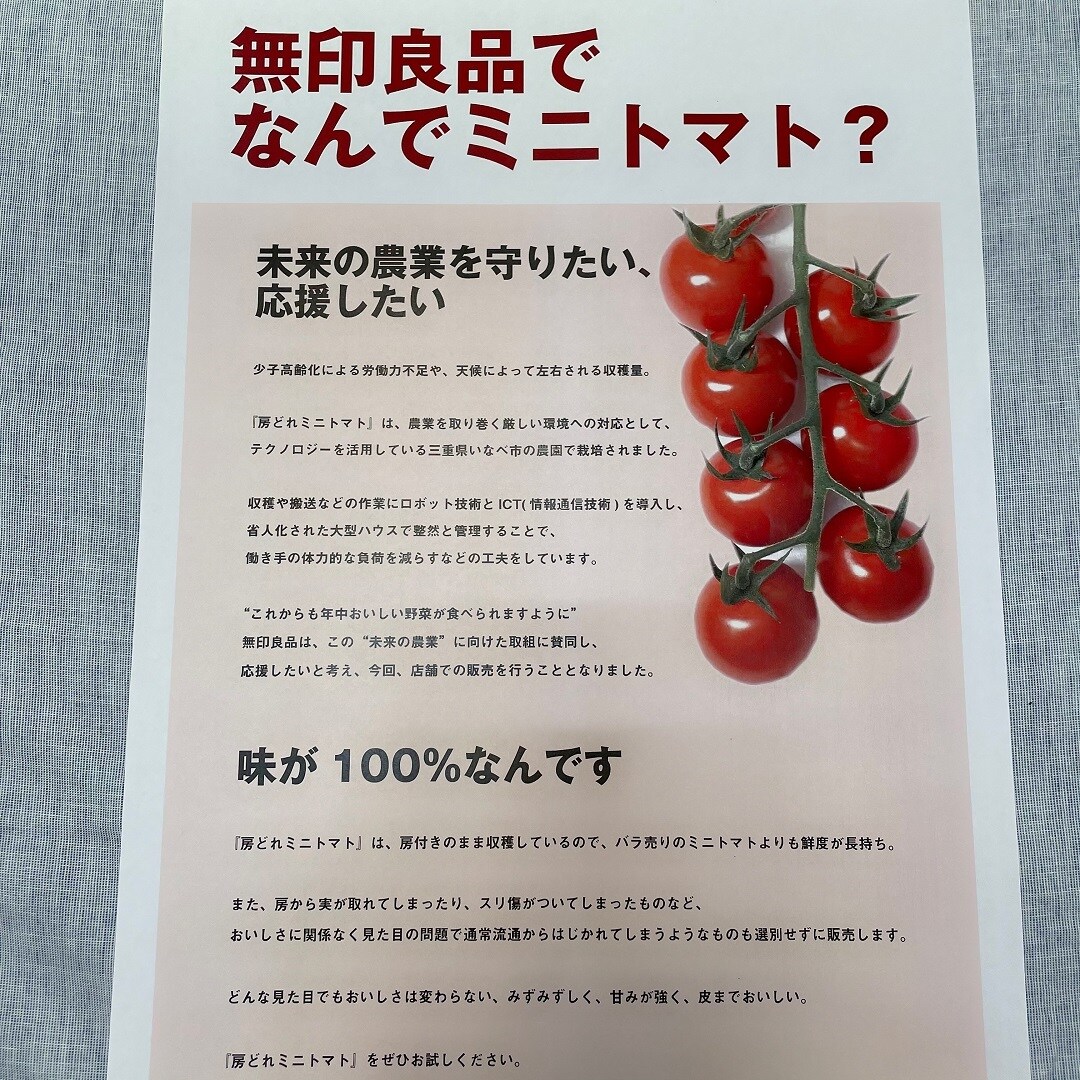 【アピタ千代田橋】明日から期間限定で房どれミニトマトを販売します！