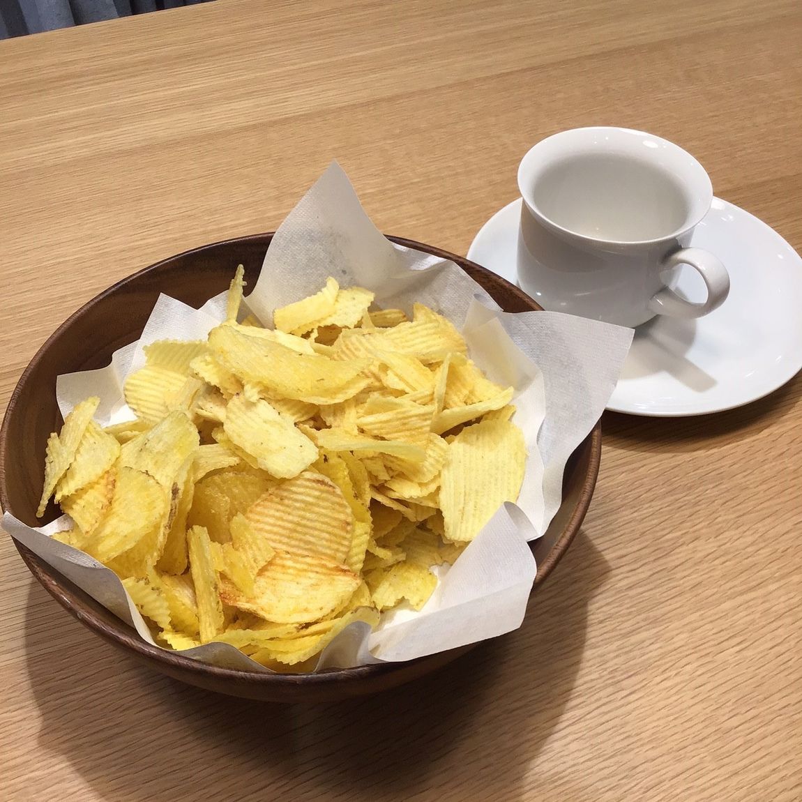 お皿にあけたポテトチップス