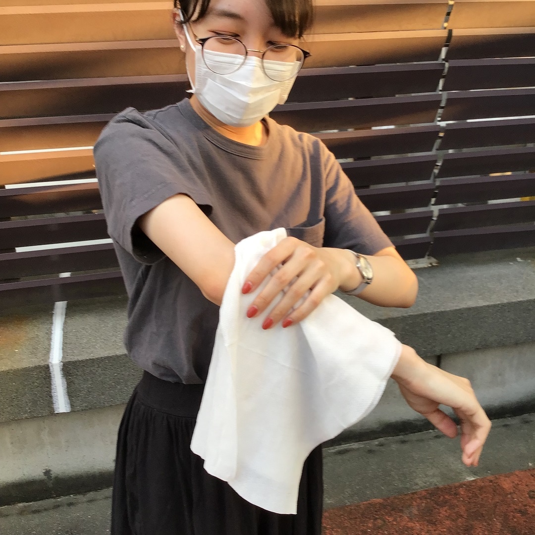 拭いてる