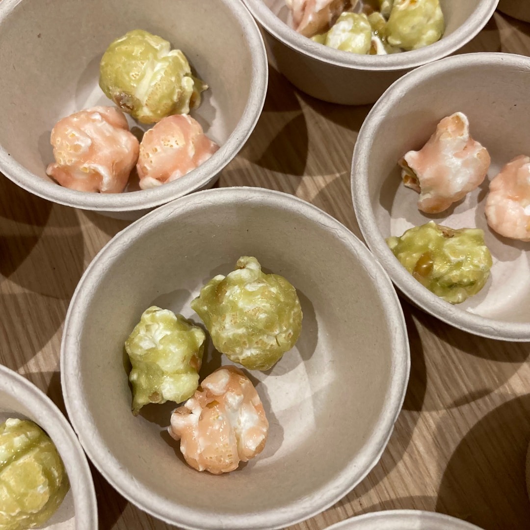 春の新商品～桜と抹茶のキャンディングポップコーン～