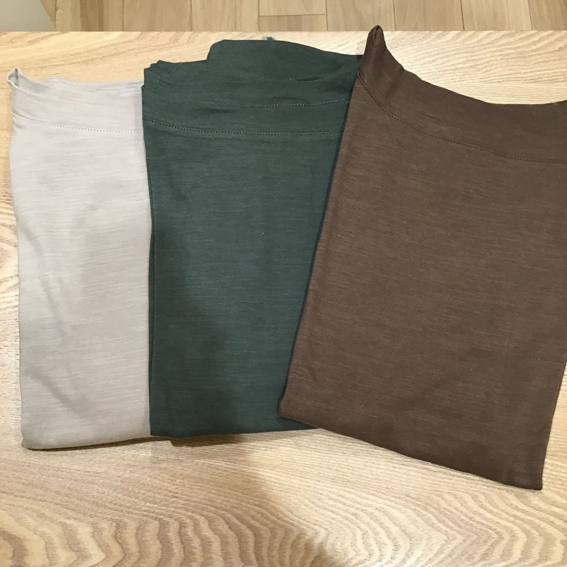 ムラ糸天竺編み五分袖Tシャツ秋色三色