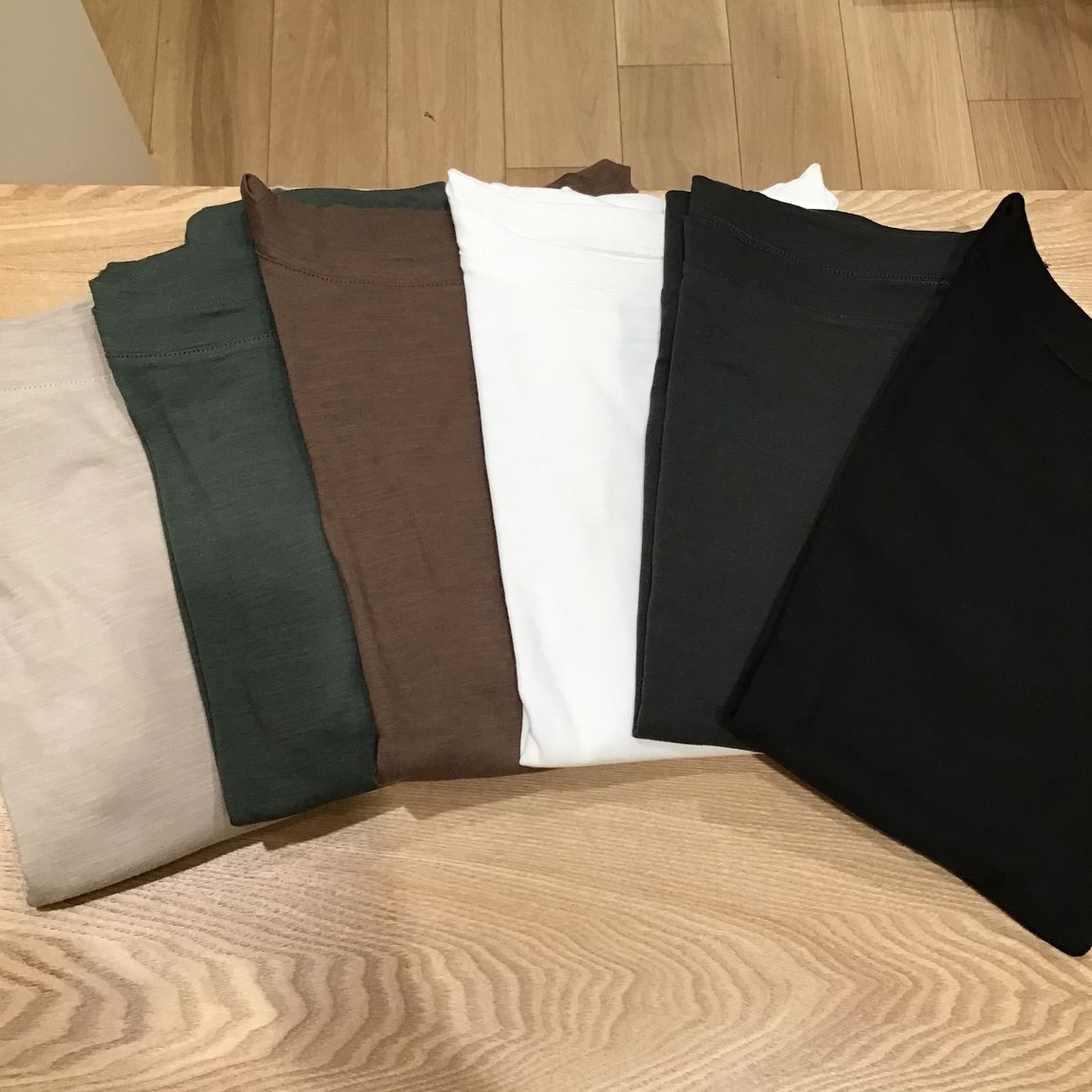 ムラ糸天竺編み五分袖Tシャツ全色