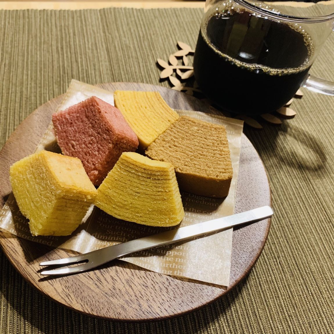 バウム５種とコーヒー