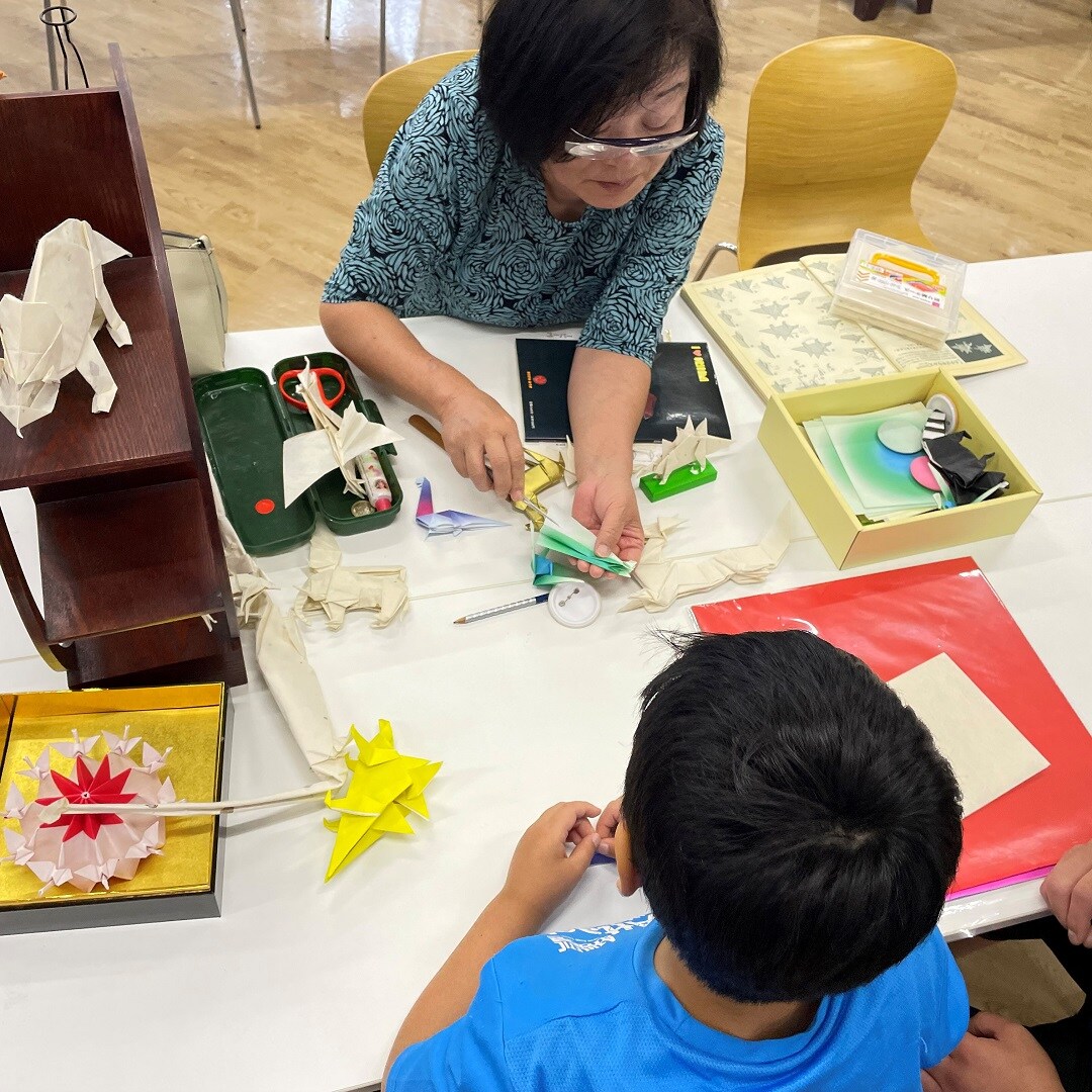 遠野和紙の折り紙講座の写真