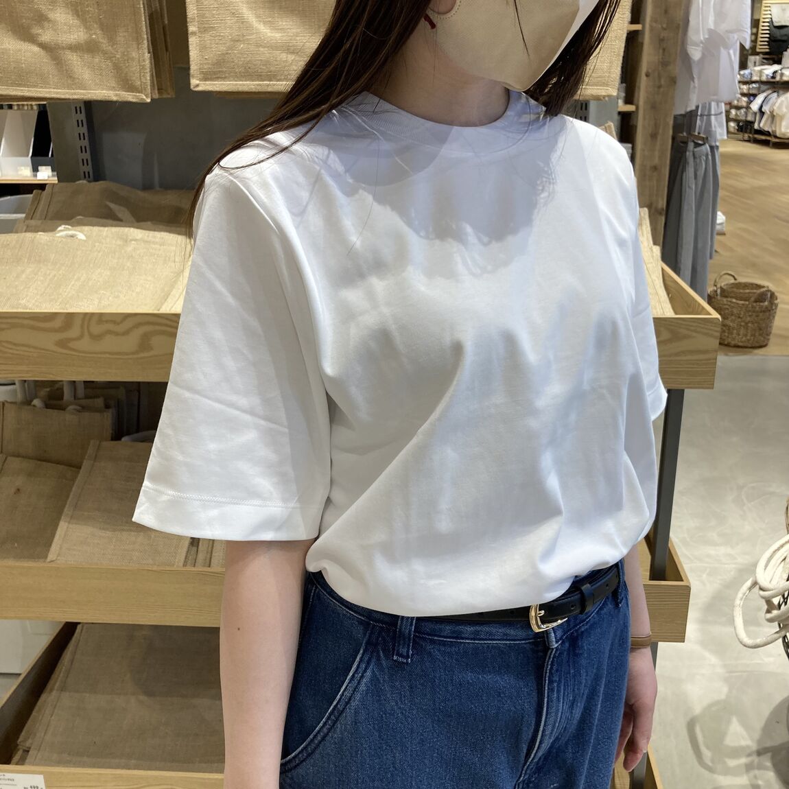 涼感ＵＶカットクルーネックワイド半袖Ｔシャツ　半身