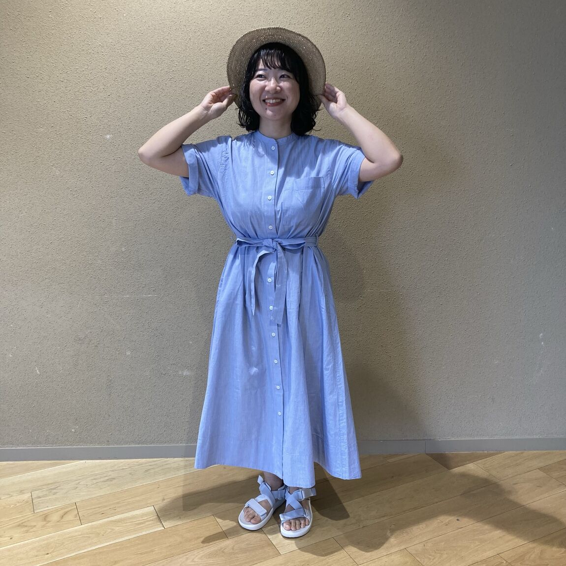 涼感シャツワンピース