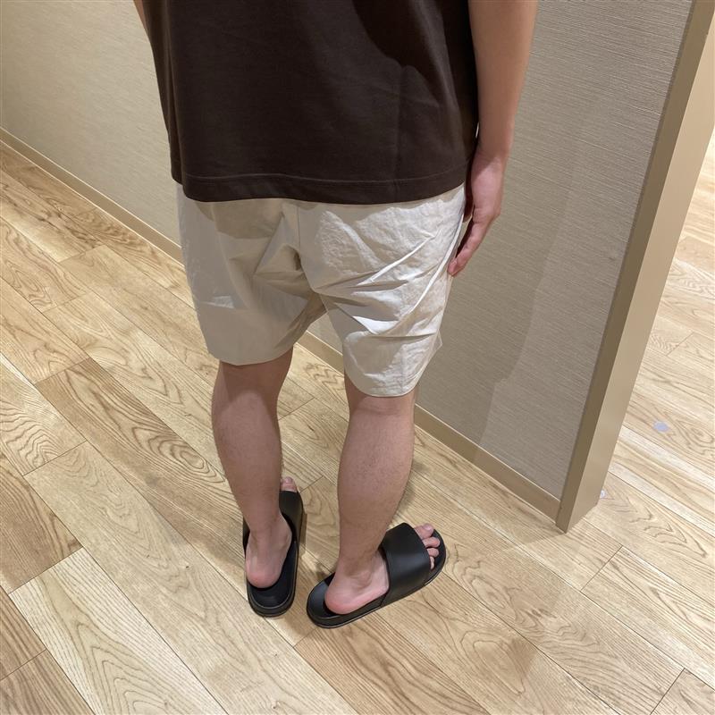 紳士　撥水ナイロンポケッタブルショートパンツ