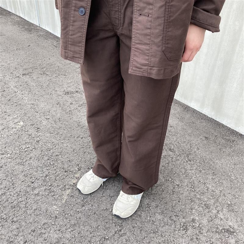 木の実から作ったカポック混モールスキンワークパンツ