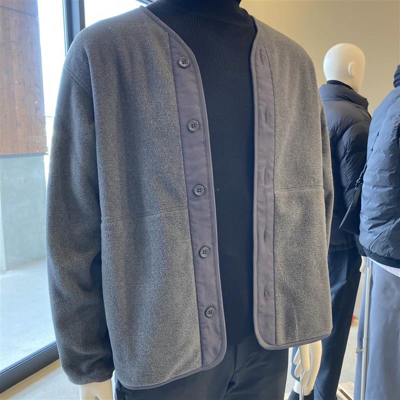 紳士素材に還るフリースカーディガン