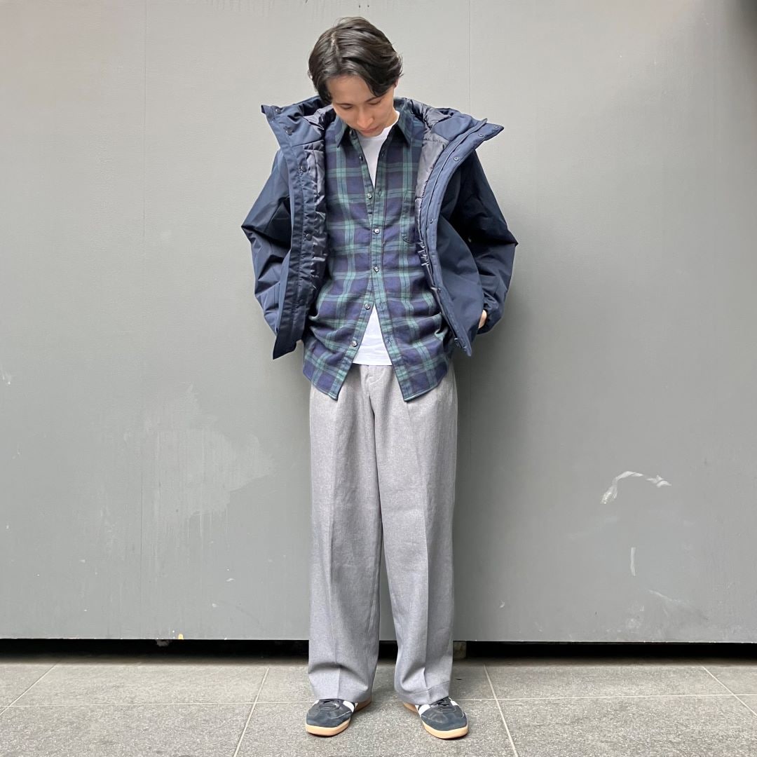 紳士　防風撥水中わたフードジャケット　ダークネイビー