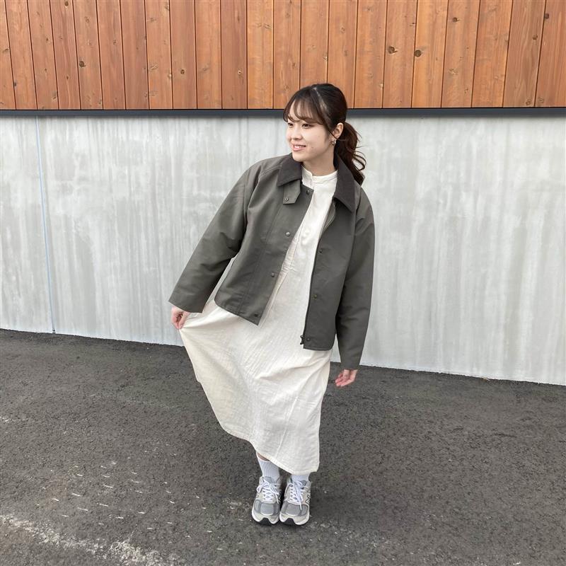 コーデュロイ襟ショートブルゾン