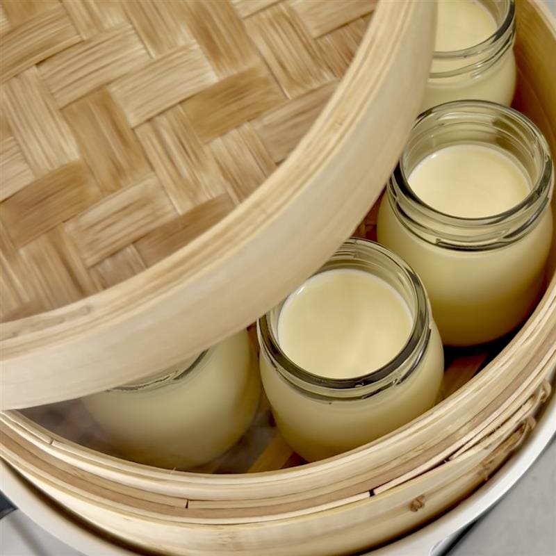 蒸篭プリン蒸す前