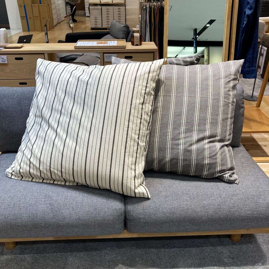 綿洗いざらし大判クッション