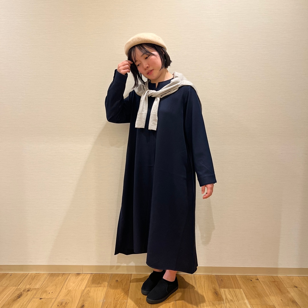起毛長袖ワンピース