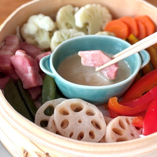 【調布パルコ】せいろ料理と合わせて温めて食べるソース　調理例ご紹介_nc4Pau