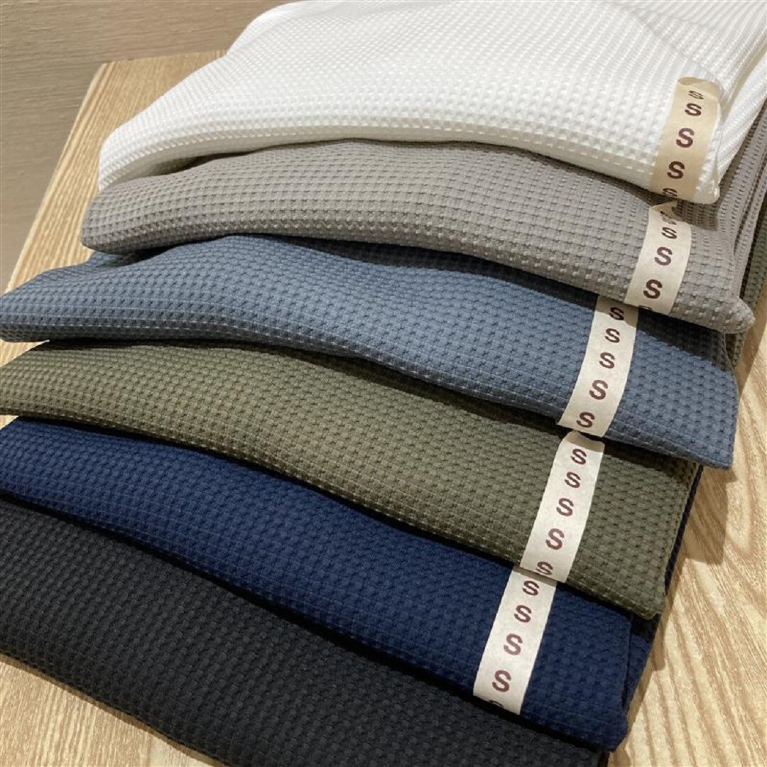 【イオンモール熱田】乾きやすいワッフルクルーネック長袖Ｔシャツ