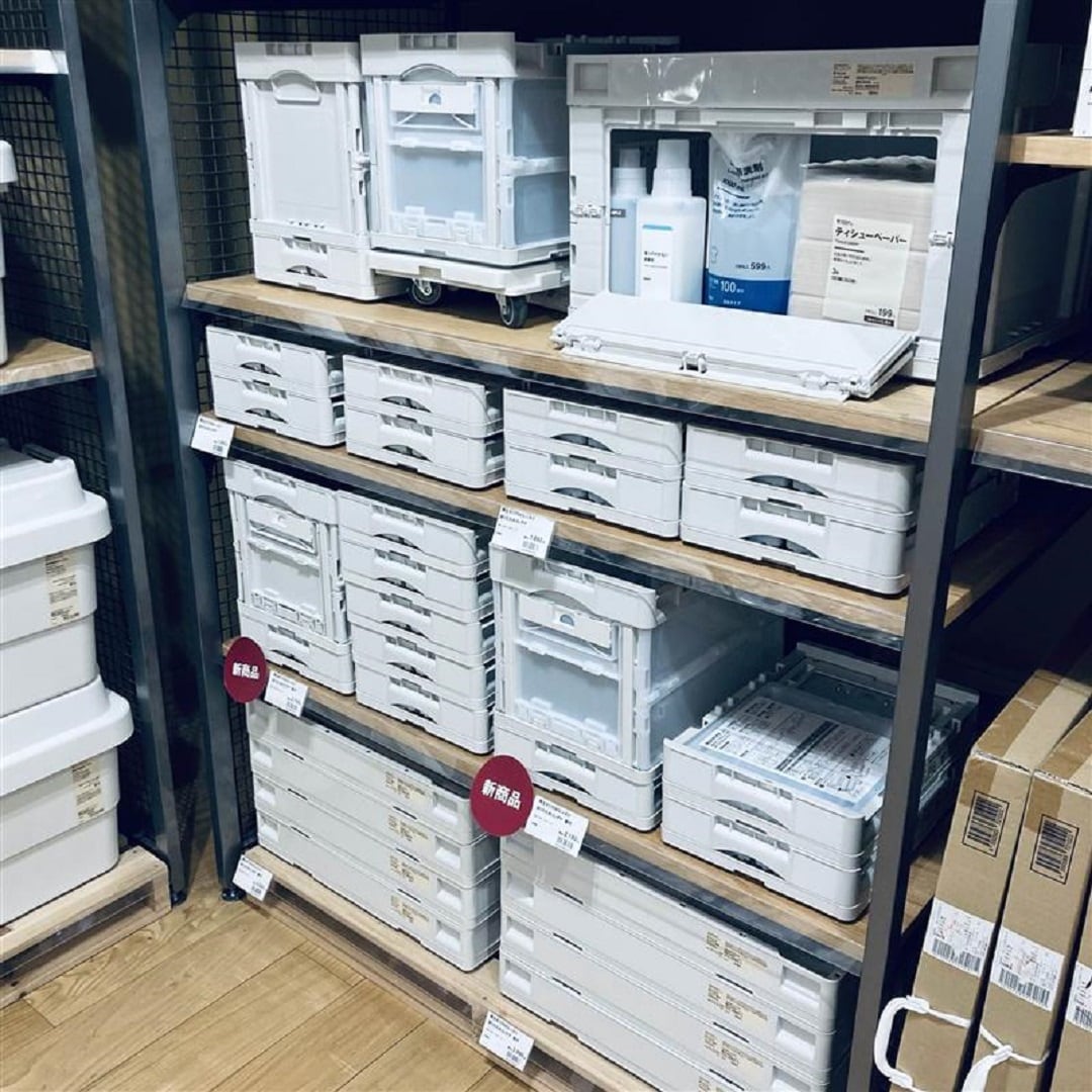 再生ポリプロピレン入り　折りたたみコンテナ　窓付　２０Ｌ