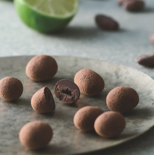 ライム発酵カカオのレーズントリュフ
