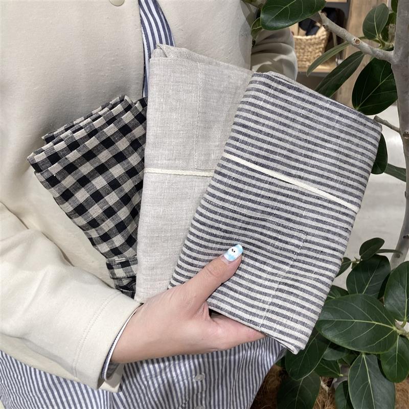 麻平織　カフェエプロン