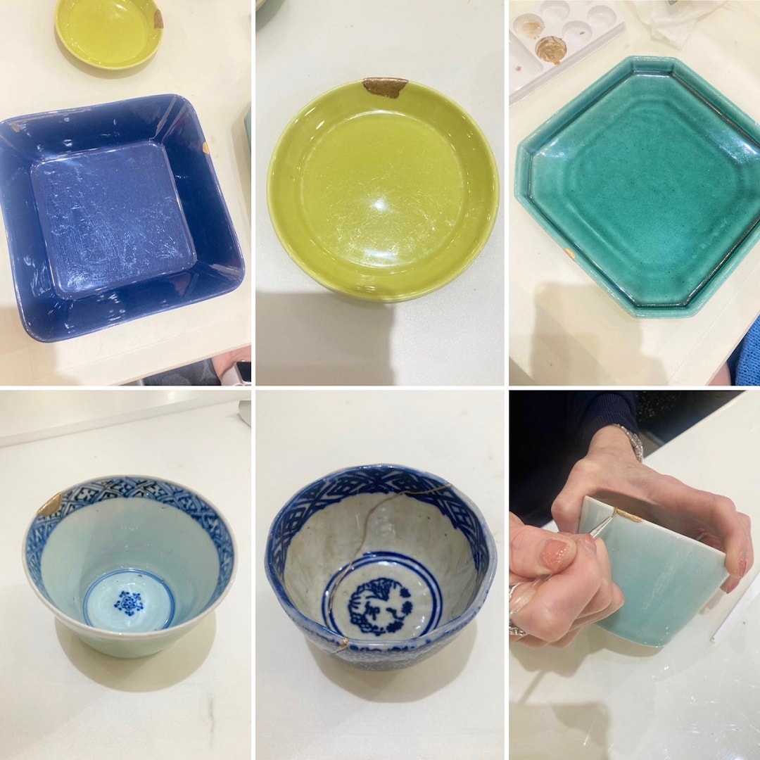 金継ぎ皿作品の写真