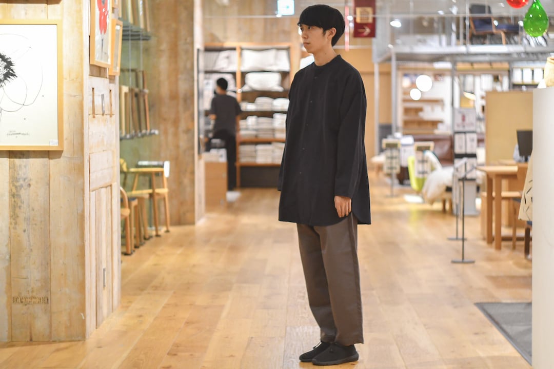 紳士 洗いざらしオックススタンドカラー長袖シャツ | 無印良品