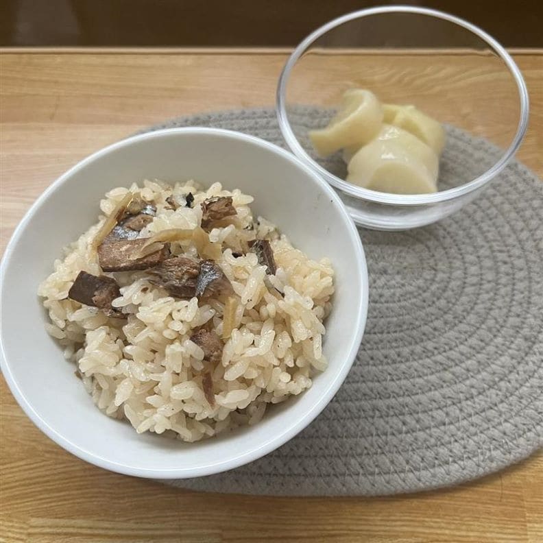 秋刀魚と生姜のごはん