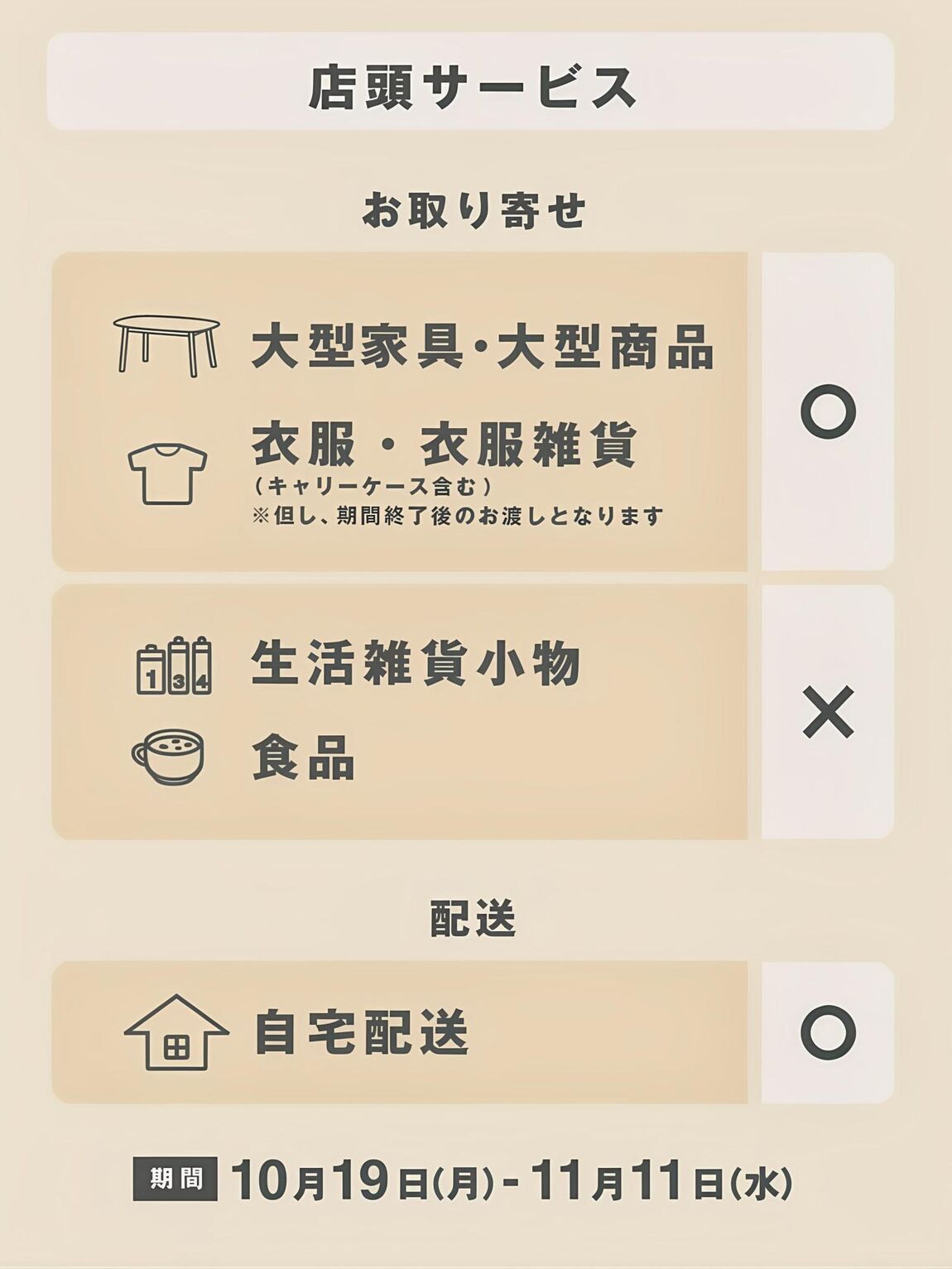 【イオンモール四條畷】一部サービス停止のおしらせ_oYOJ7i