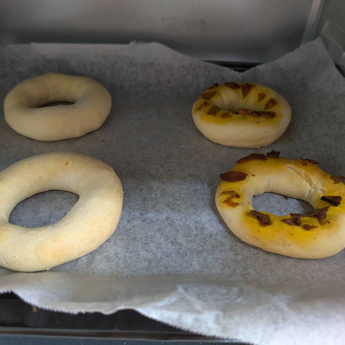ベーグルが焼きあがった様子