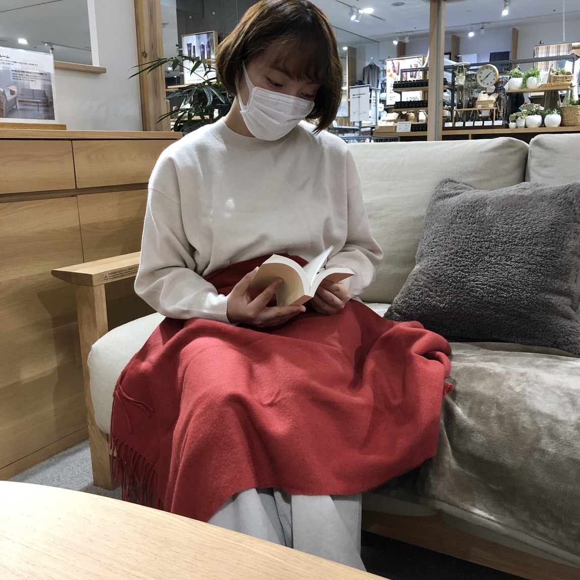 よもぎ様専用MUJI ストールカーディガン モカブラウン M