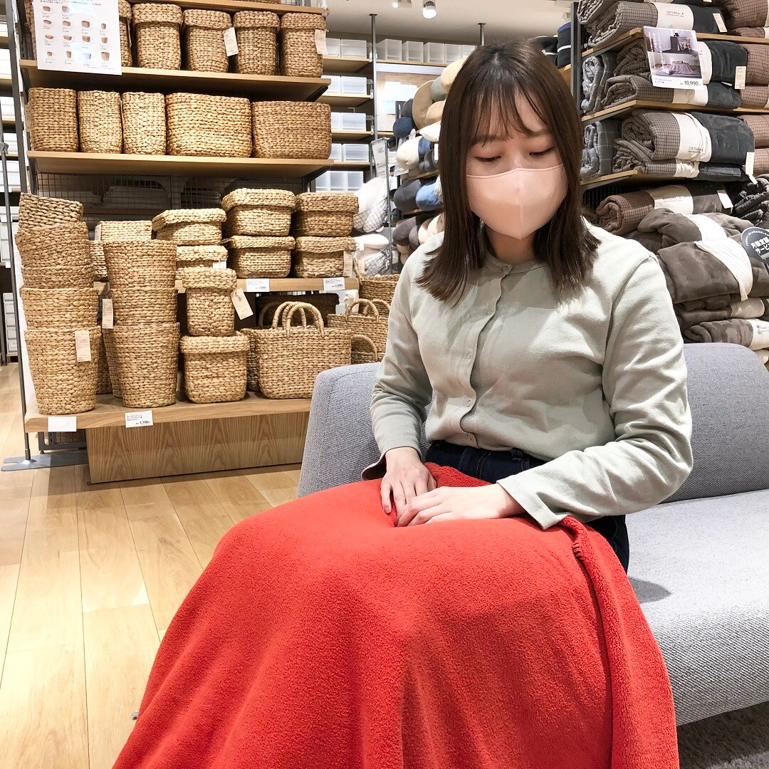 Amazon｜無印良品 カシミヤ混毛布 モカブラウン柄 シングル