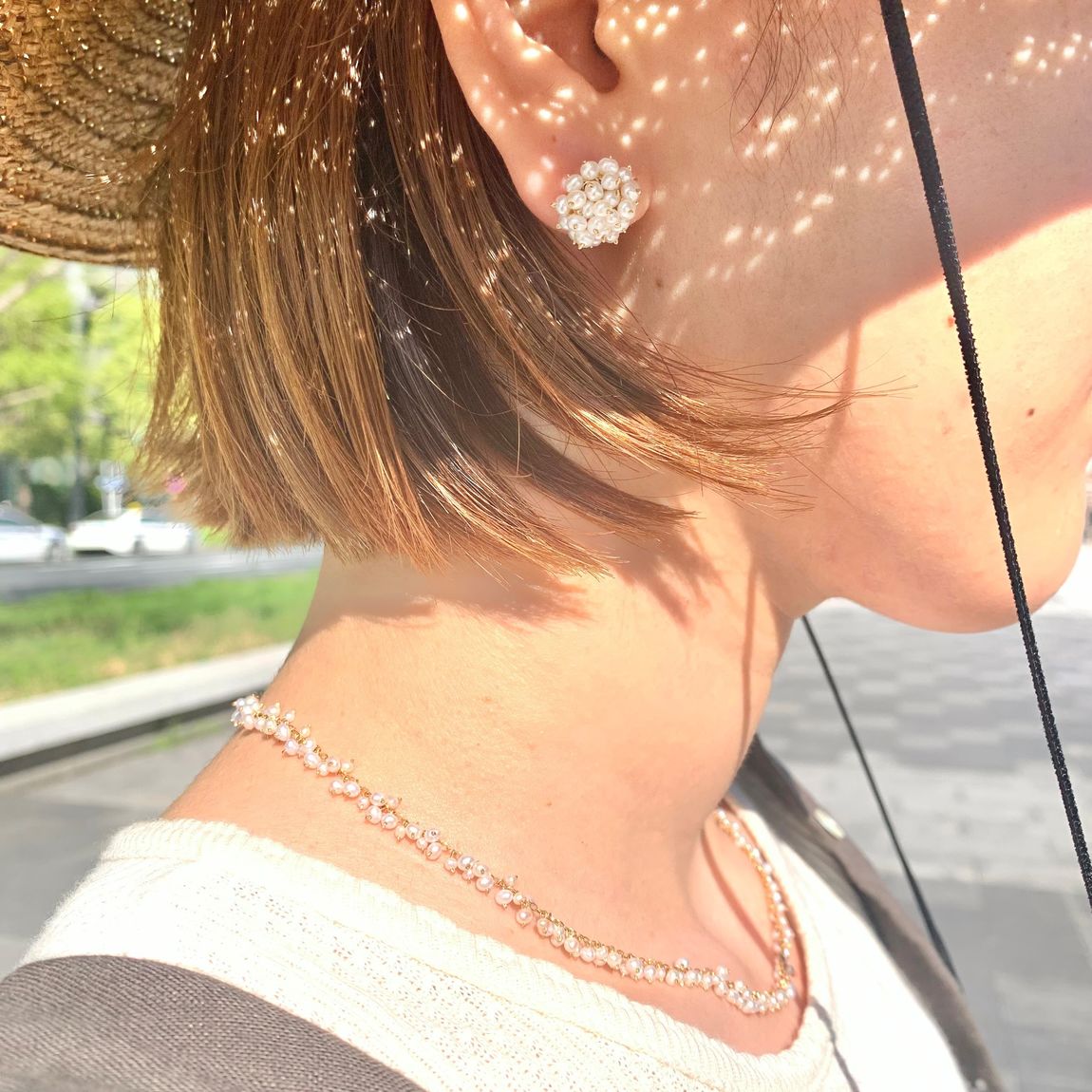 IDEE アスミビジュー 淡水パール ピアス シロツメクサ ロングピアス IDEE アスミビジュー 淡水パール ピアス シロツメクサ ロングピアス