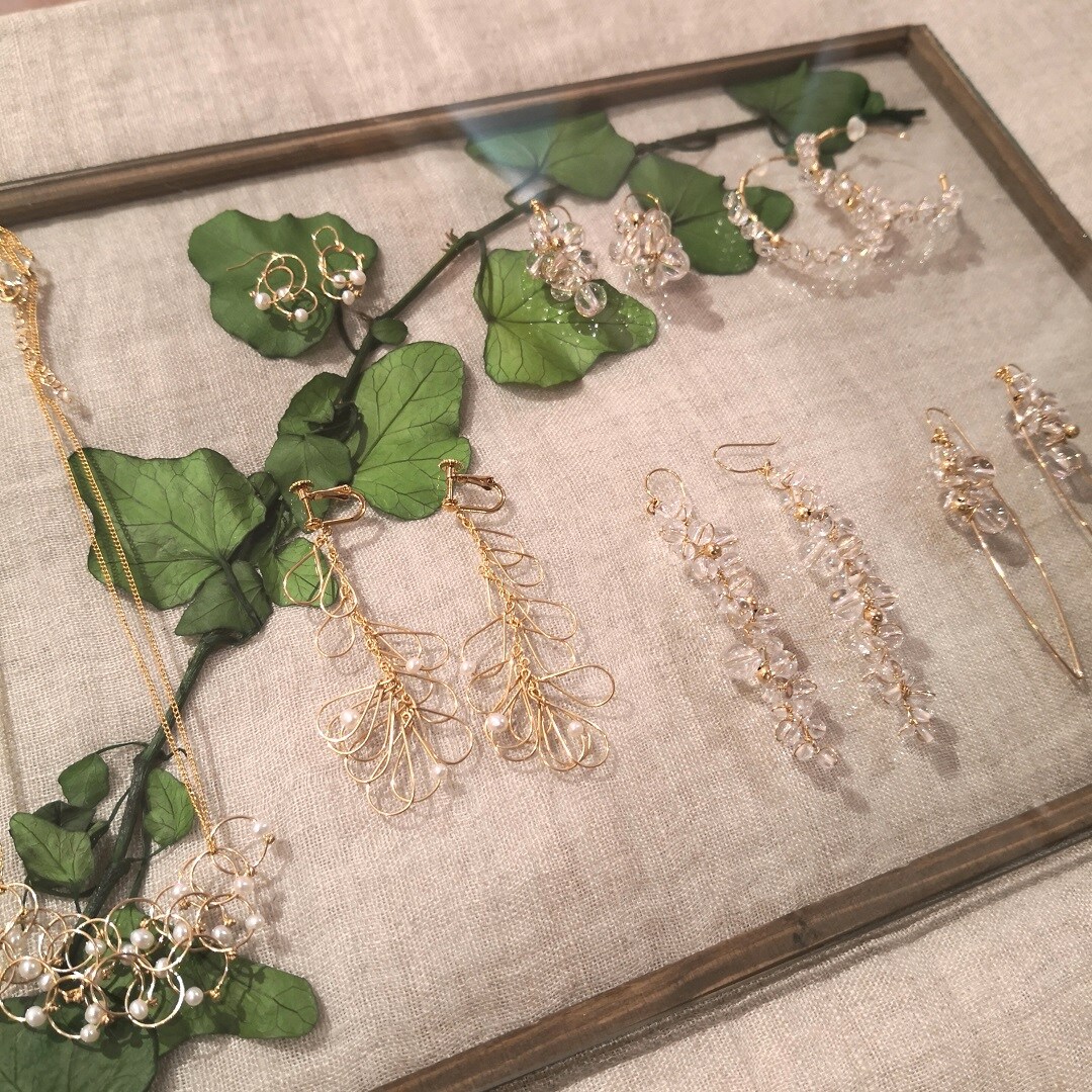 IDEE アスミビジュー　淡水パール　ピアス シロツメクサ ロングピアス asumi bijoux shirotsumekusa long pierce｜ピアス・イヤリング